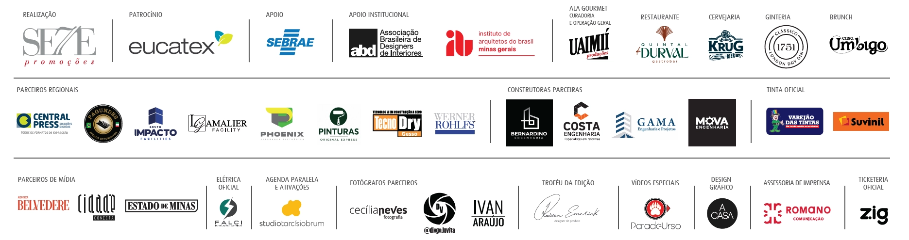 Exemplo de barra de logos